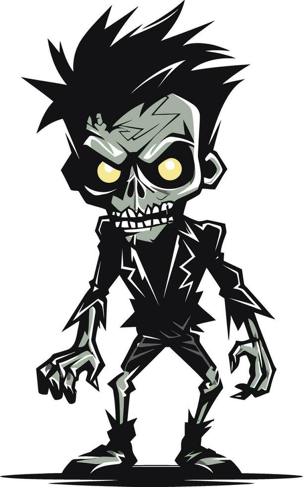 Malevolent Mascot Zombie Vector Emblem Decayed Zombie Impression Mascot Vector