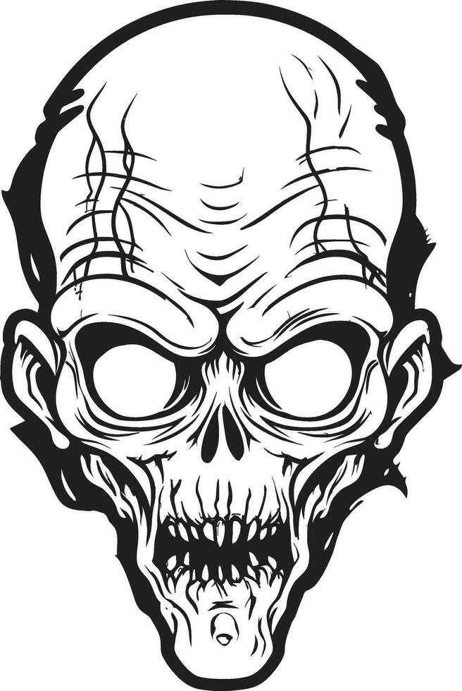 Spooky Sweets Zombie Skull Vector Creepy Confection Icon Vector Design