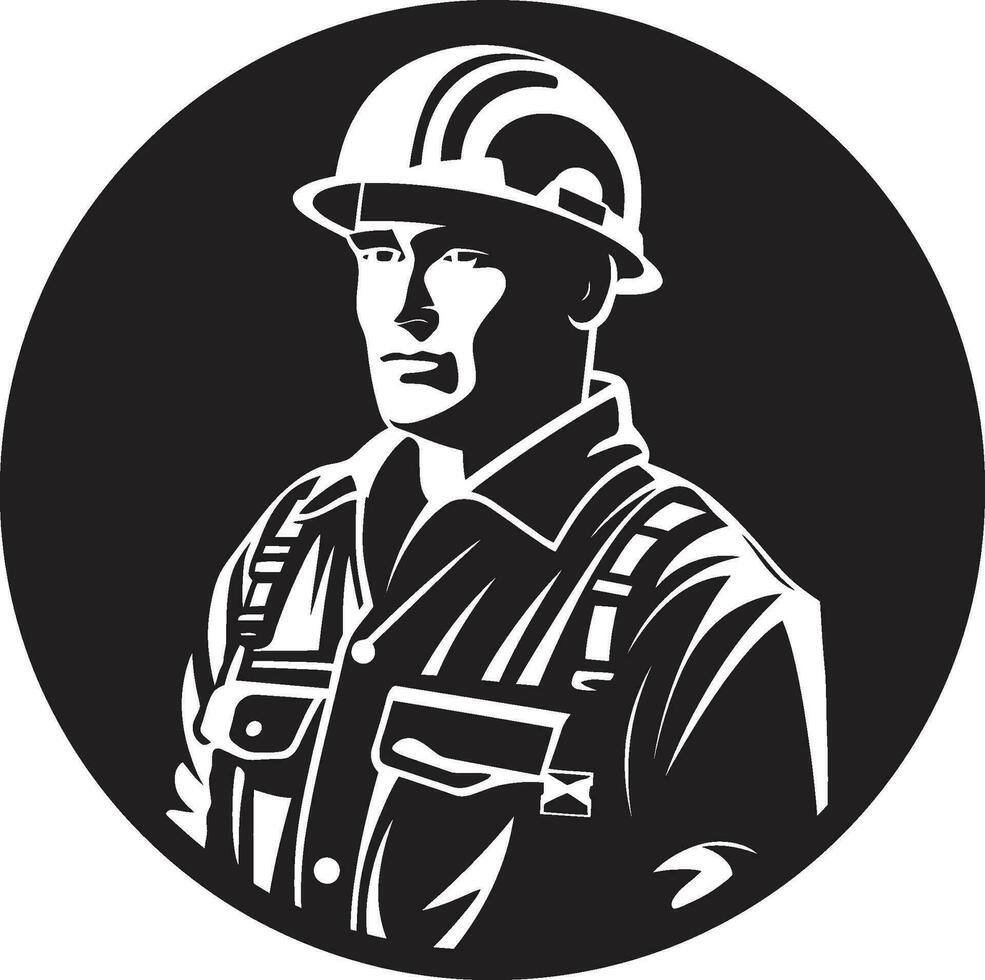 Black Vector Lineman Illustration Vector Design Electrical Specialist Vector Black Icon