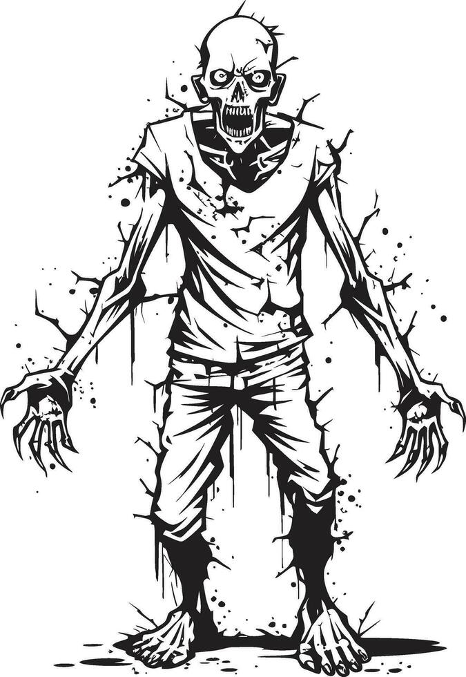 muertos vivientes encarnación lleno cuerpo impresión zombi paso vector diseño