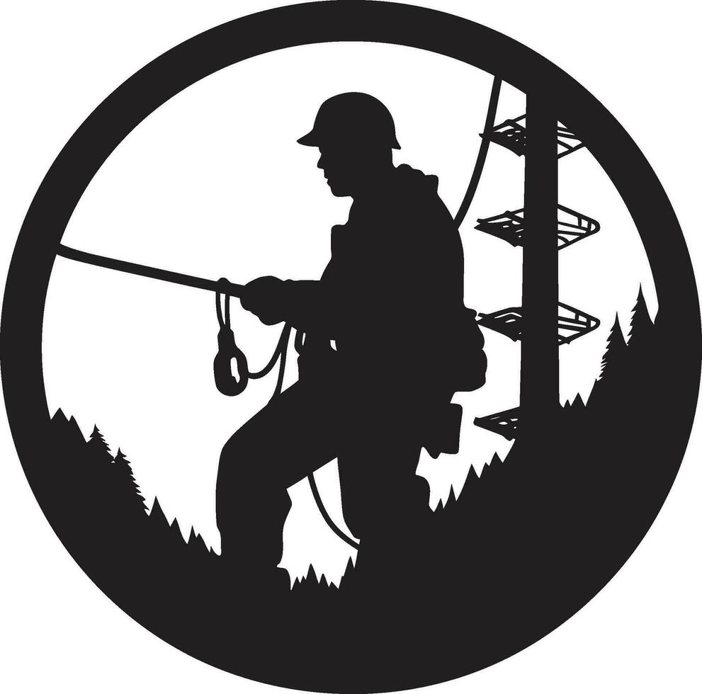 Power Worker Icon Vector Black Design Electrical Engineer Silhouette Black Vector Icon