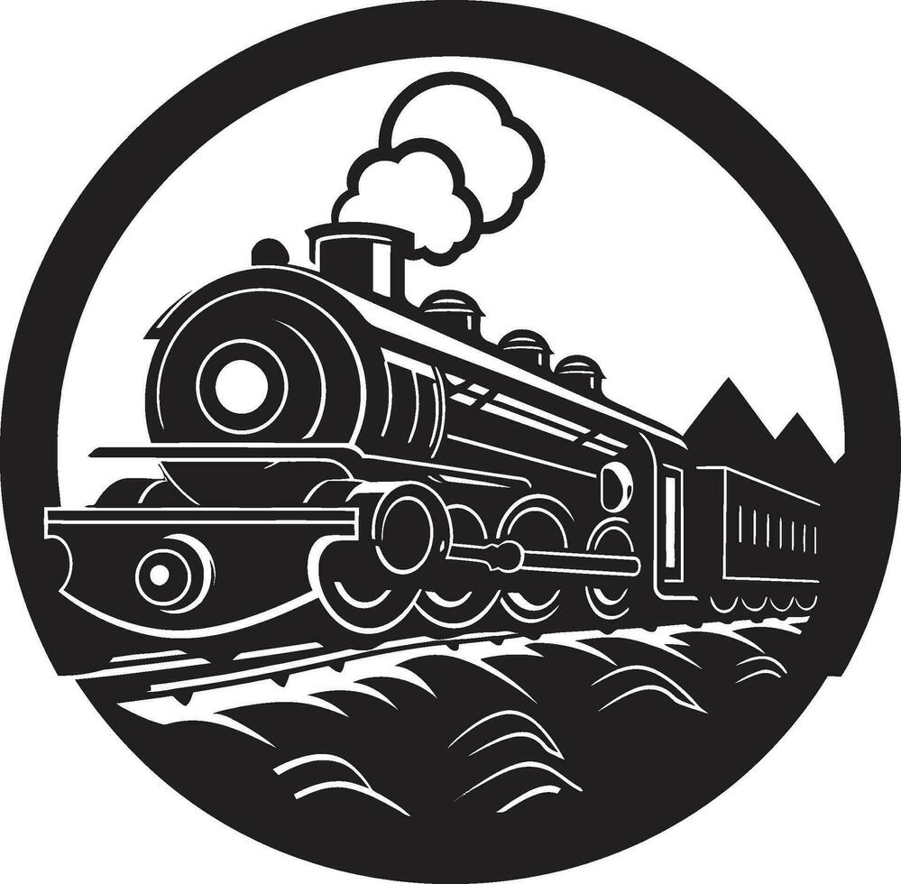 Antique Railway System Vector Black Design Black Vector Historic Rails Icon