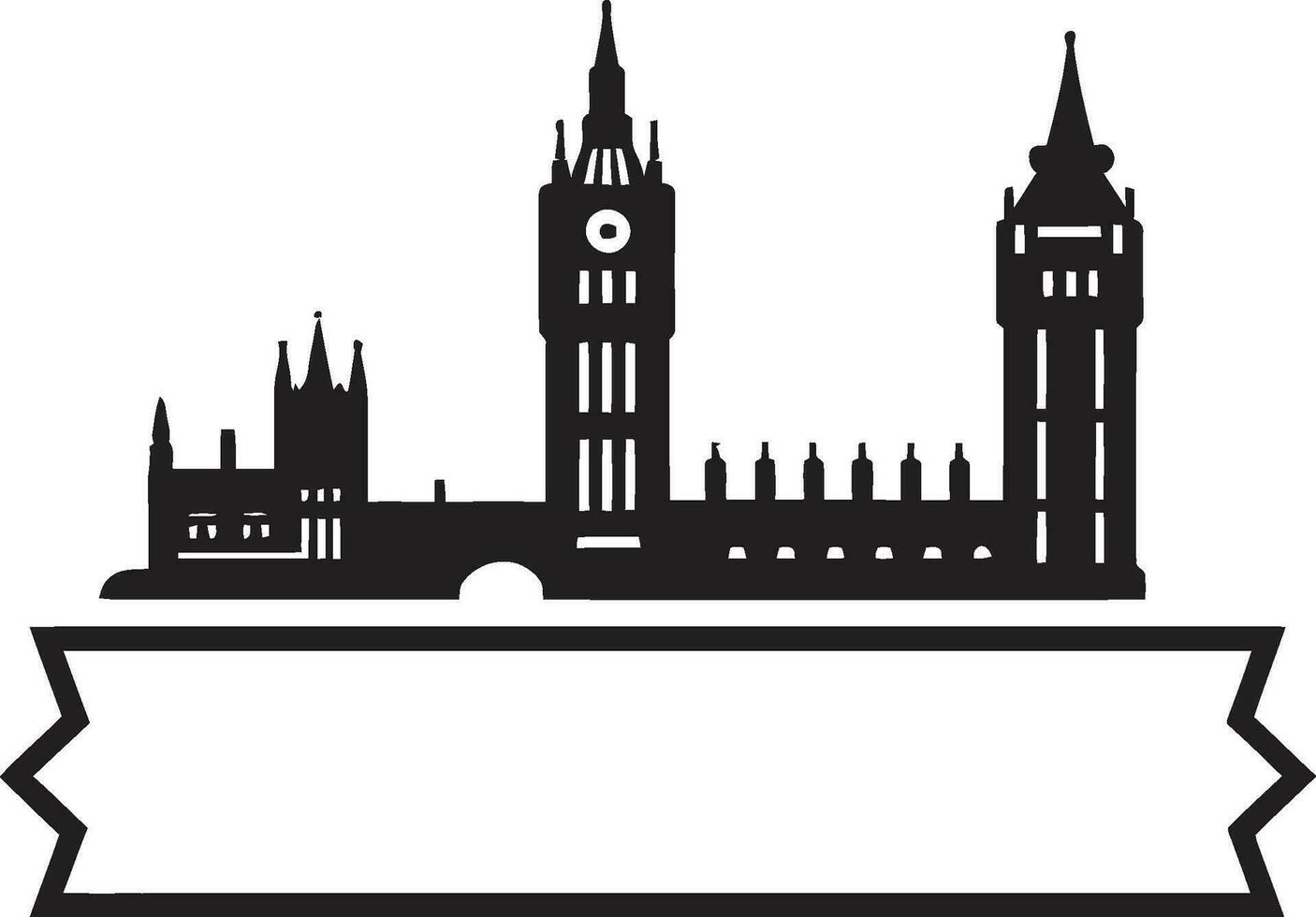 London Streets Vector Black Design Londons Iconic Skyline Black Vector Icon