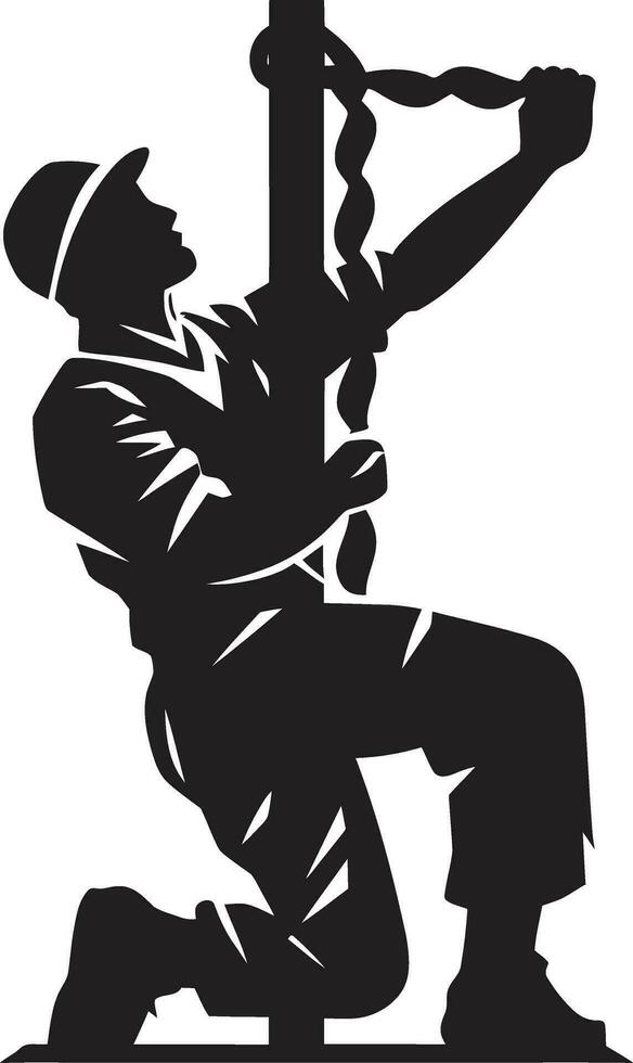 Electrician Icon Vector Design Black Vector Illustration of an Electrical Worker Design