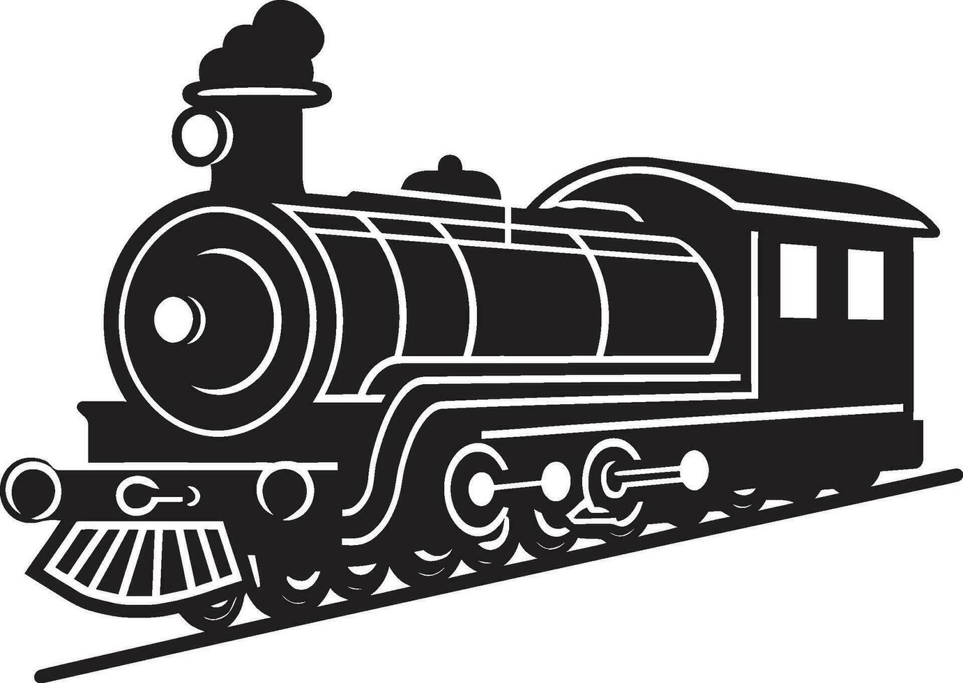 eterno ferrocarril aventuras vector diseño vapor locomotora gloria negro icono