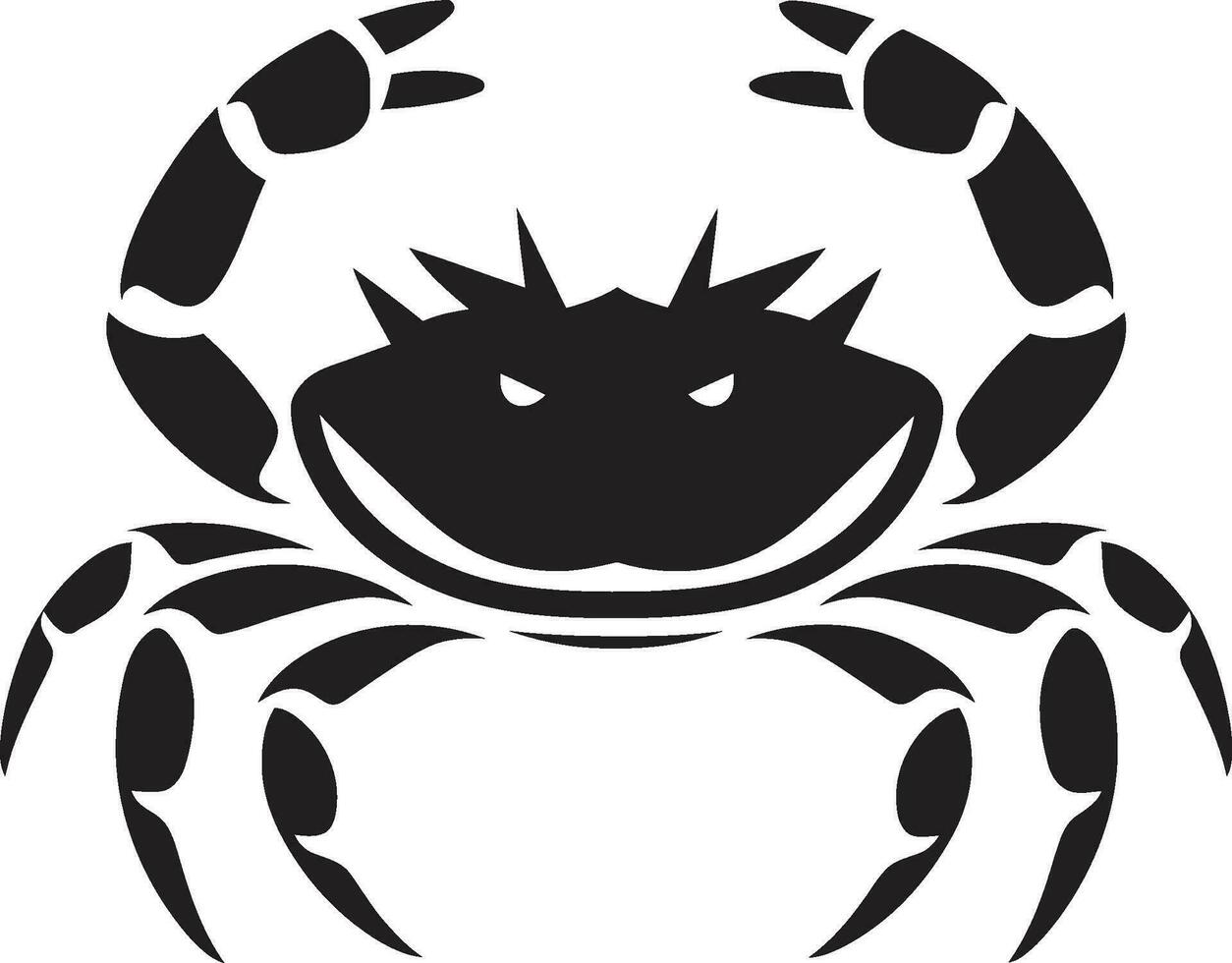 Crustacean Crest Vector Crab Design Pincer Protector Crab Vector Icon