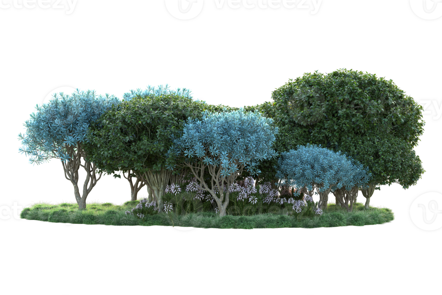 Tropical forest isolated on transparent background. 3d rendering - illustration png