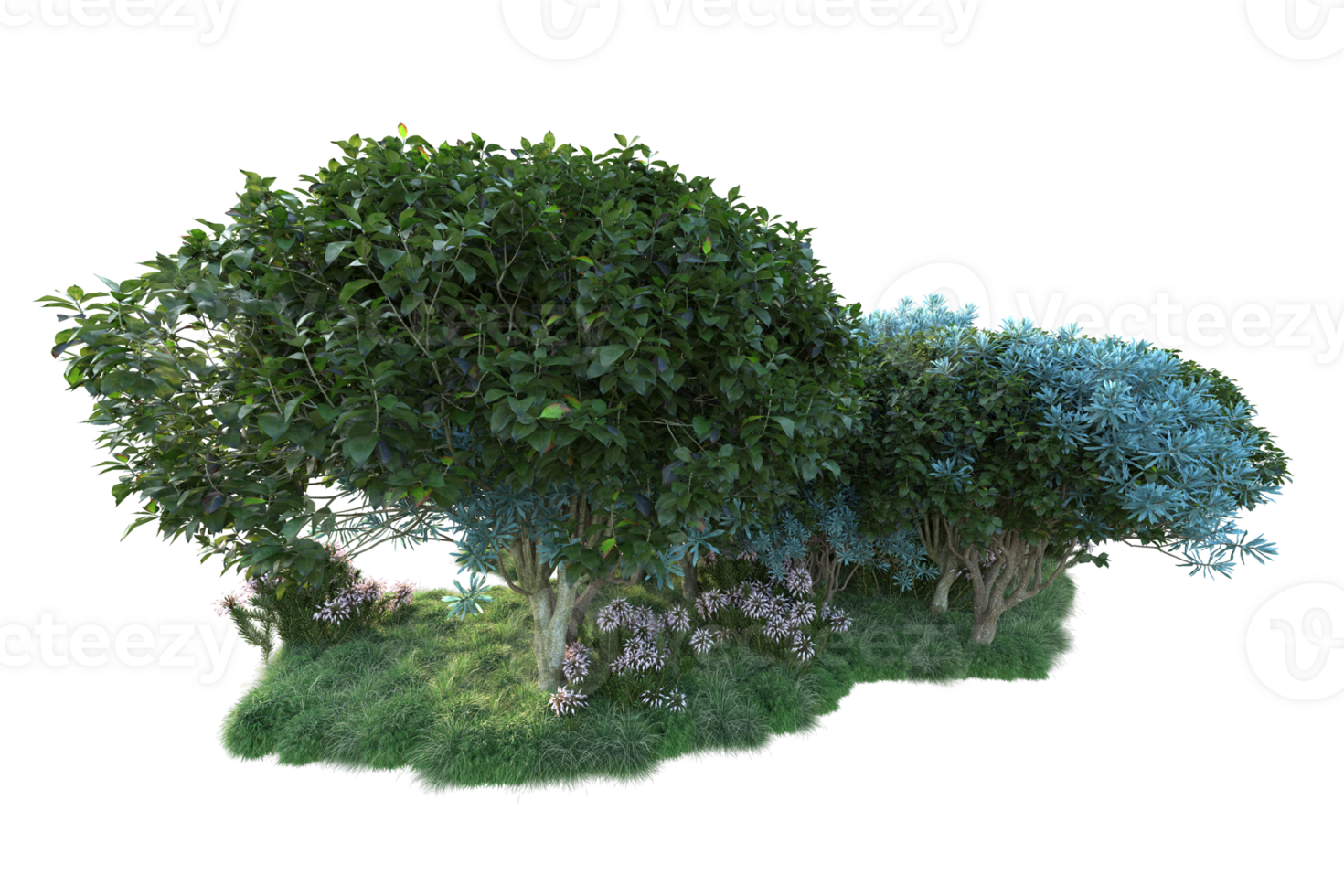 Tropical forest isolated on transparent background. 3d rendering - illustration png