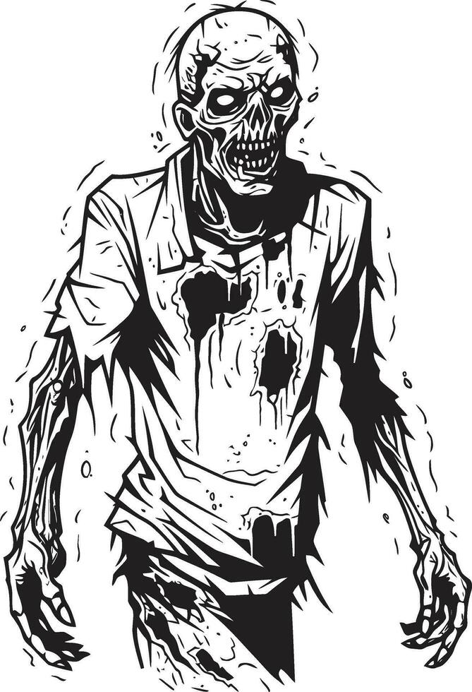 Zombie Stride Full Body Vector Icon Eerie Corpse Manifestation Vector Design