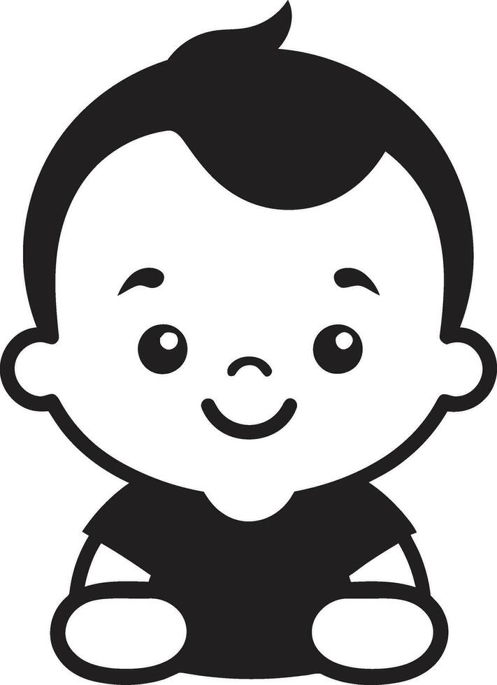 Cherubic Charades Child in Black Vector Icon Mini Miracles Black Child Icon in Vector