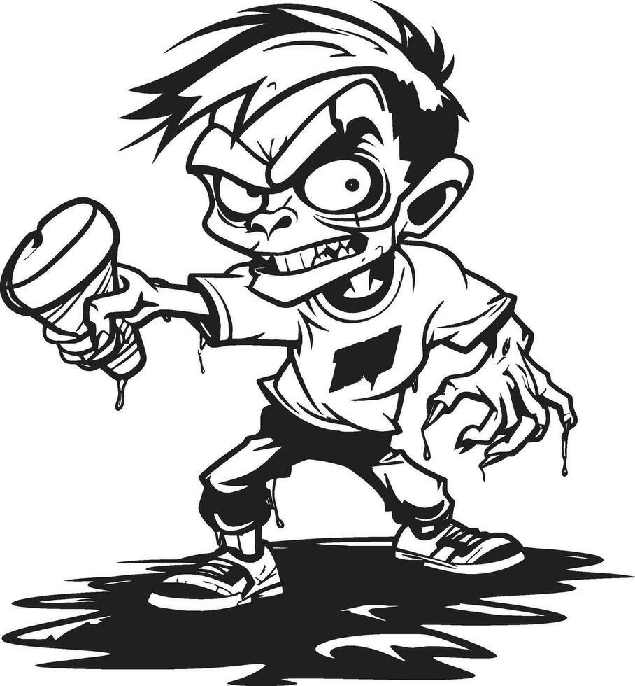 Zombie Buddy Mascot Vector Eerie Guide Zombie Mascot