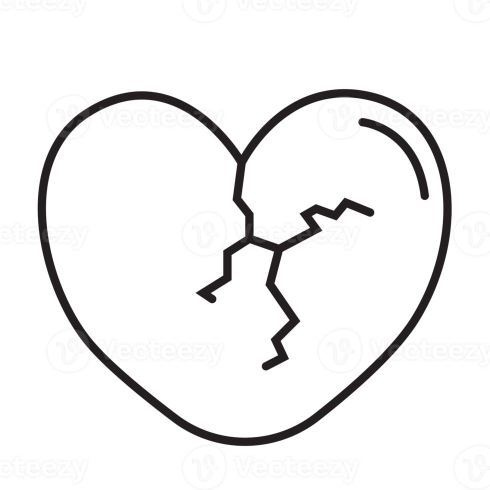 Broken heart icon transparent background png