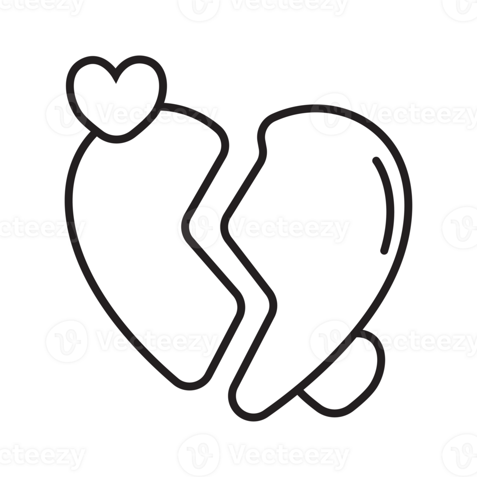 Broken heart icon transparent background png