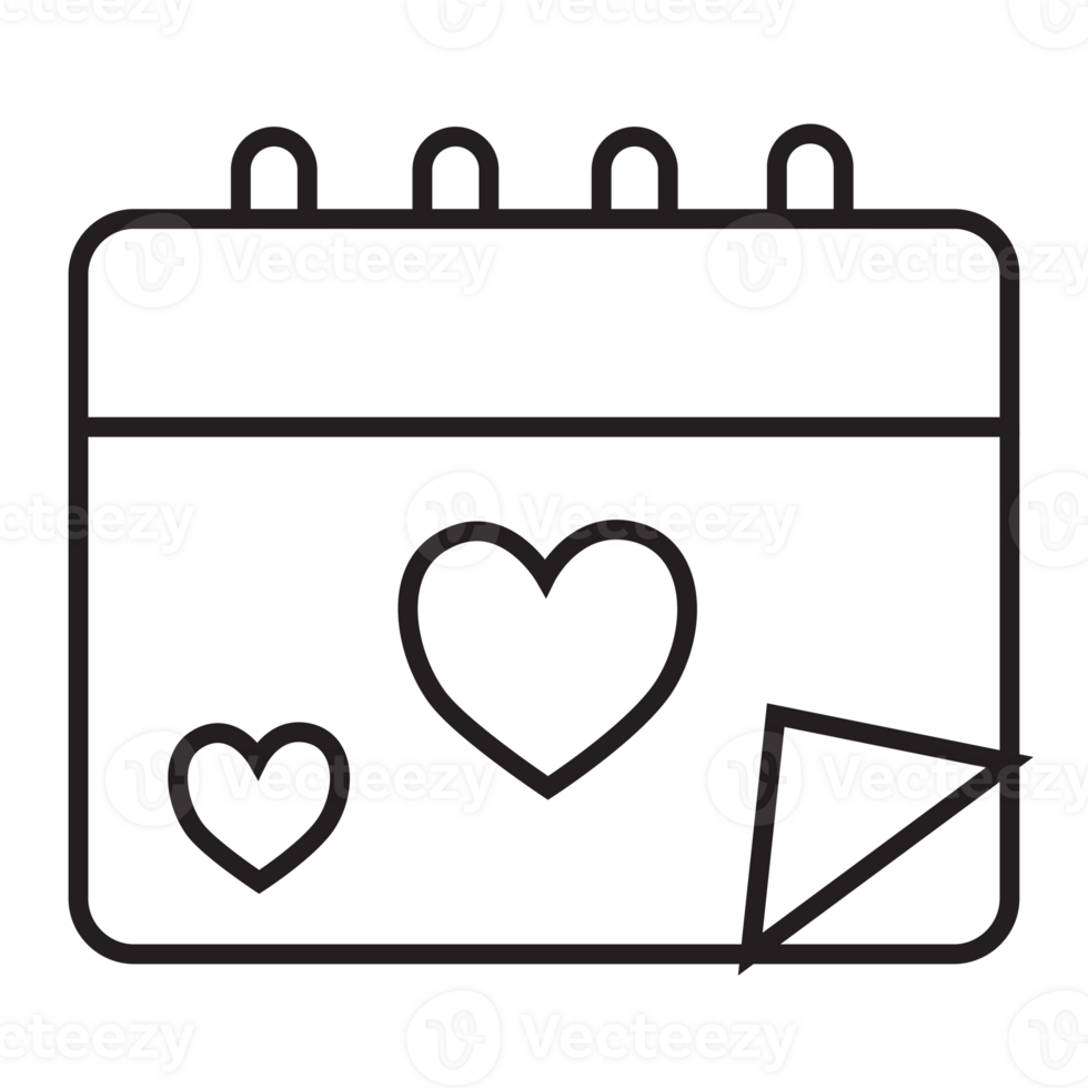 Calendar and love icon transparent background png