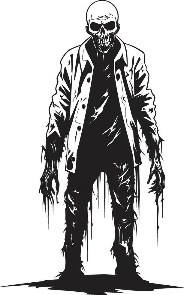 zombi monstruosidad lleno cuerpo vector de pesadilla zombi persona vector diseño