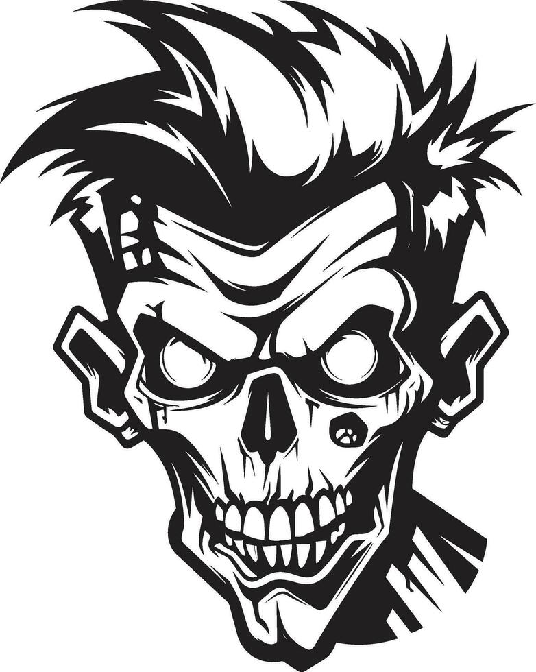 Zombie Mascot Avatar Vector Character Eerie Zombie Emblem Mascot Vector