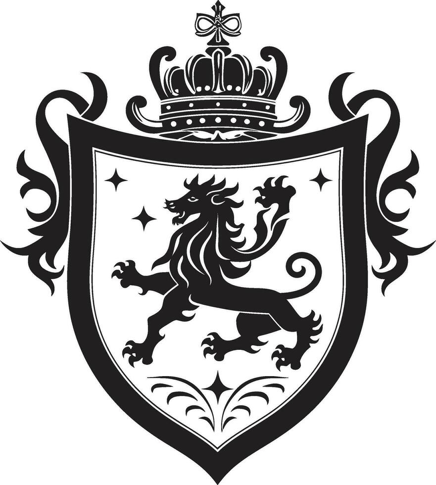 Regal Symbol Black Emblem Noble Coat of Arms Vector Design