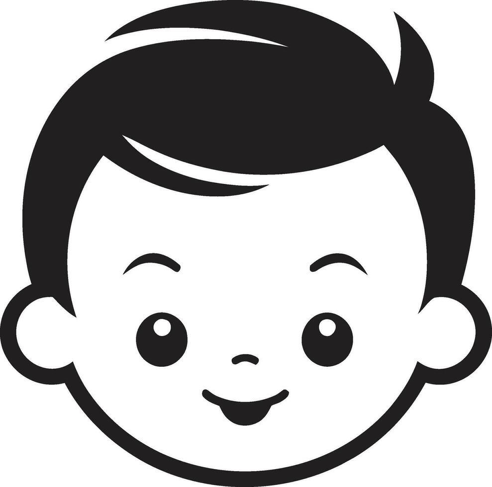 Tiny Triumphs Black Child Icon in Vector Whimsical Wonders Small Child Black Vector Logo