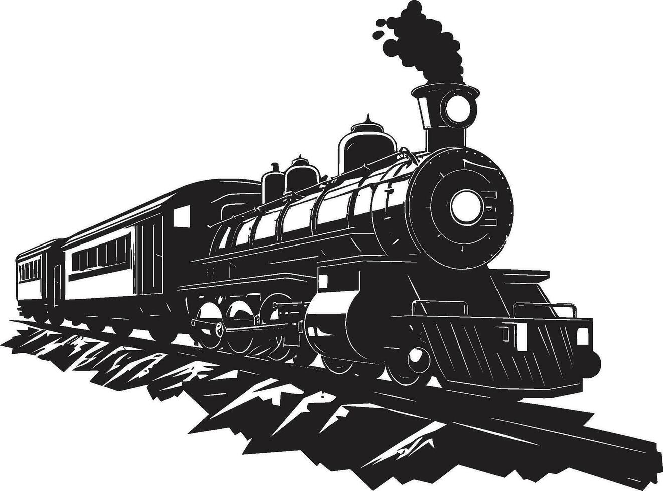 Antique Transport Lines Vector Black Design Nostalgic Journey Tracks Black Vector Icon
