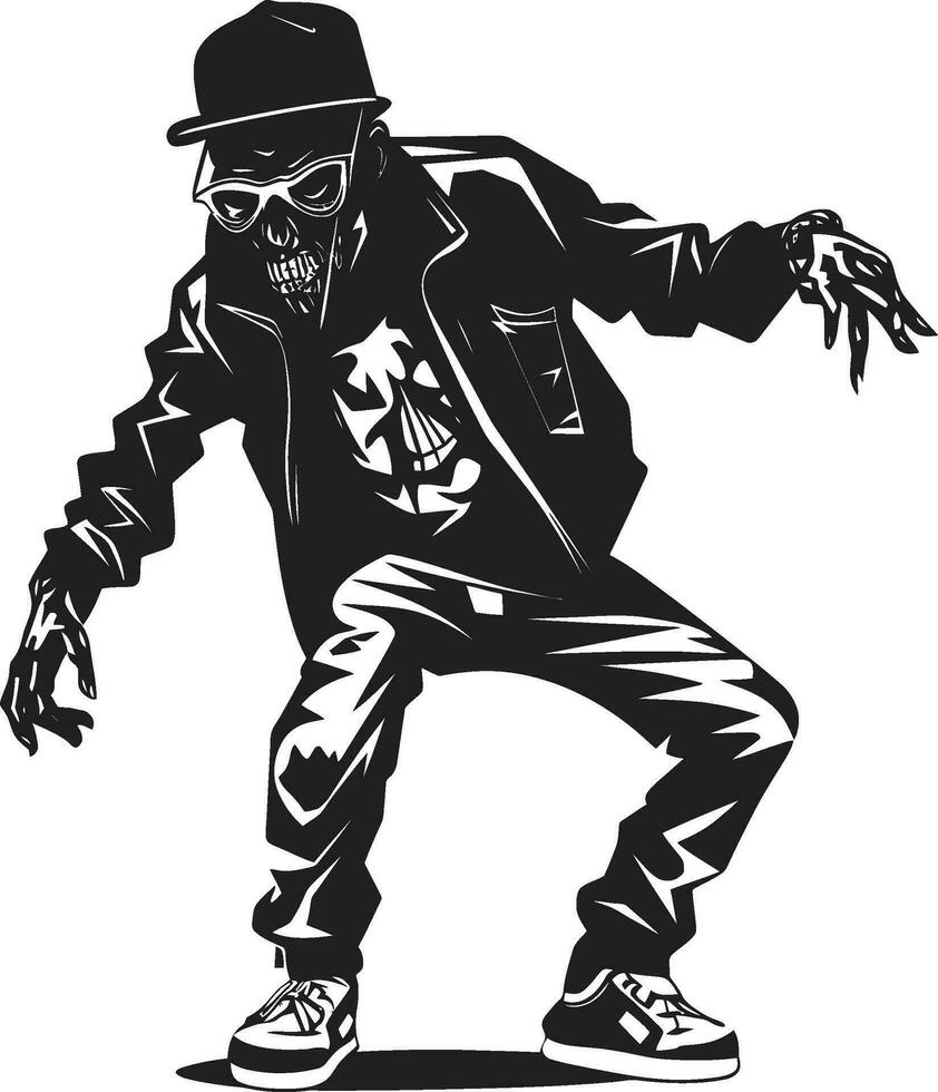 Eerie Hip Hop Groove Zombie Vector Zombie Rhyme Tactics Hip Hop Style