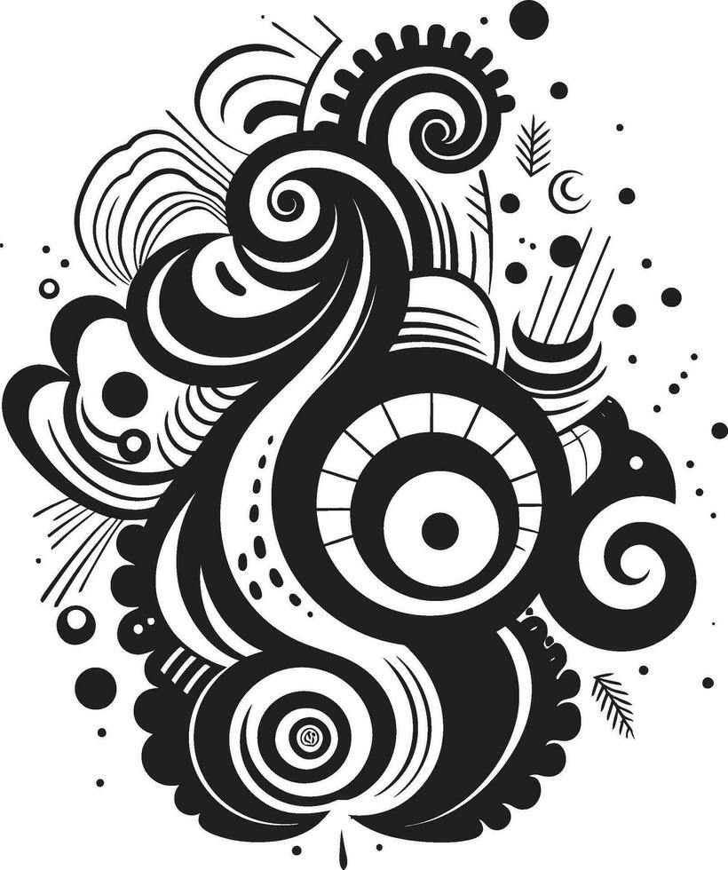 Abstracted Elegance Modern Vector Icons with Curly Grace Curvilinear Symphony Abstracts in Contemporary Vector Design