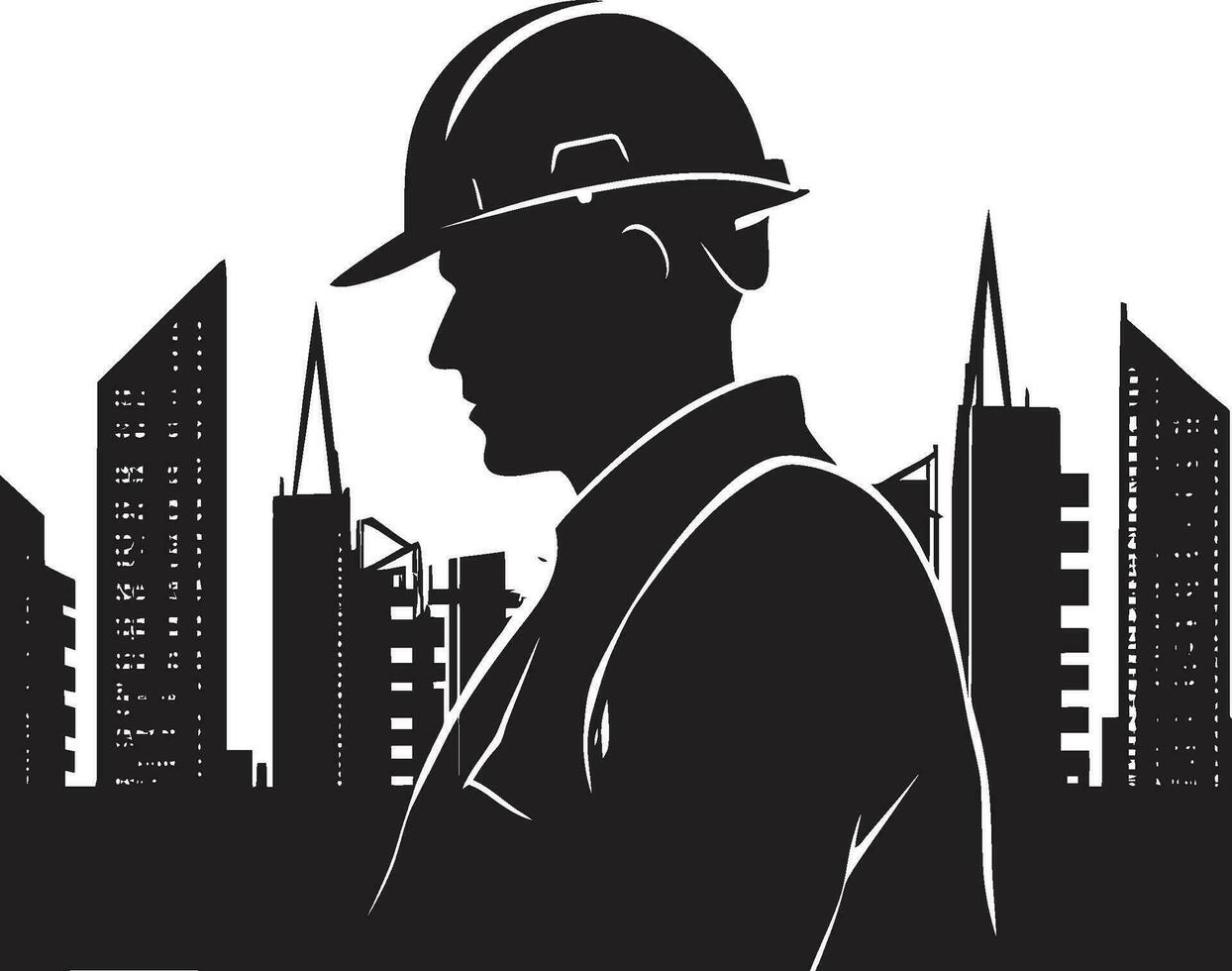 construcción conocedor trabajador vector icono constructivo emblema construcción vector