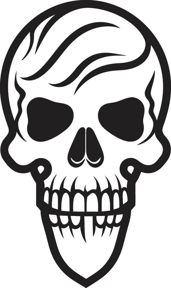 Icy Intrigue Ice Cream Cone Skull Logo Vector Cone of Cryptic Chills Black Skull Insignia