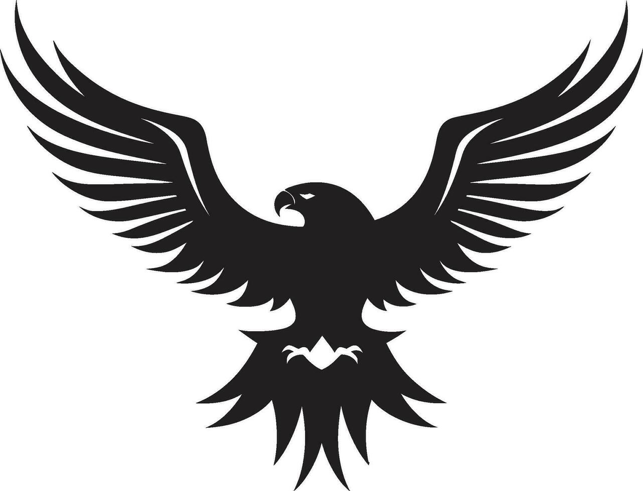 Sovereign Raptor Emblem Eagle Icon Elegant Aerial Majesty Black Eagle Vector