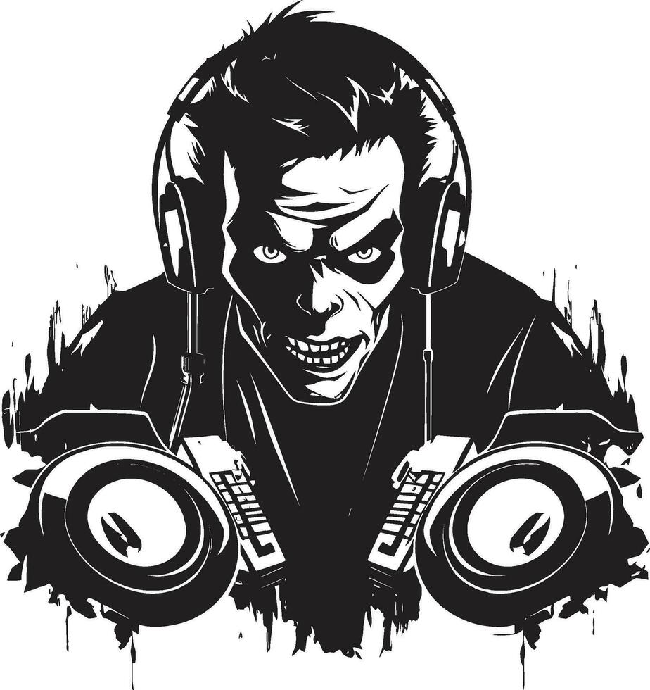 Spine chilling Mixtape Zombie Vector Zombie DJ Crowd Control Vector Design