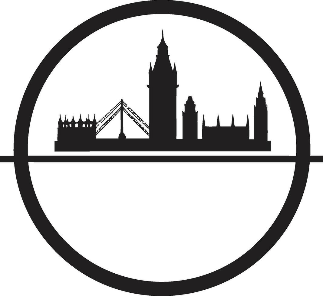 Classic Landmark Icon Vector London Design London Bridge Silhouette Black Vector Icon