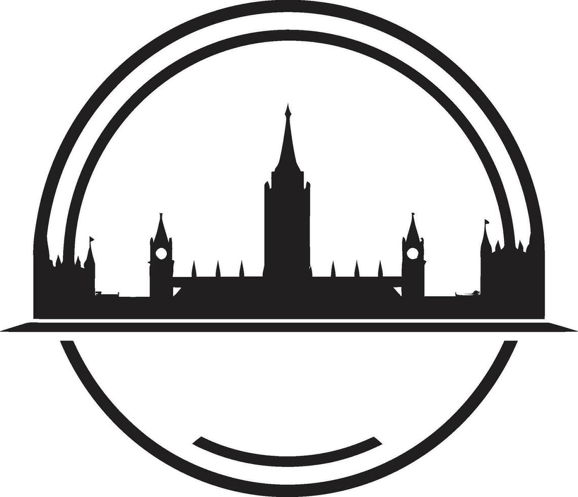 Historic City Icon Black Vector London Tower Bridge Silhouette London Vector Icon