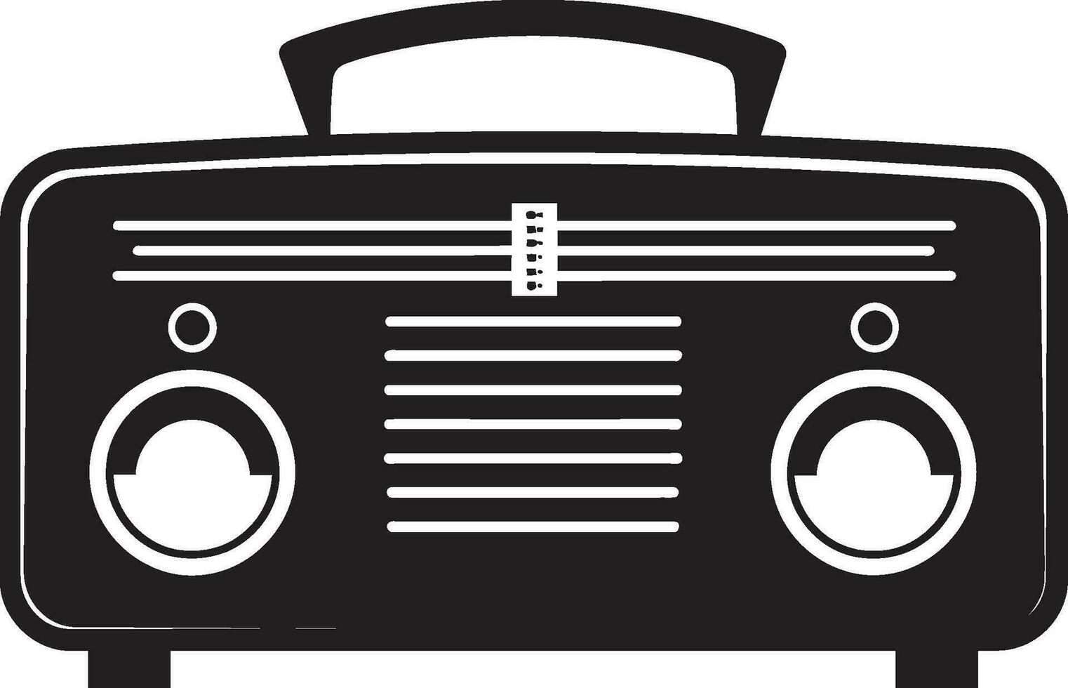 Vintage Broadcast Vector Design Classic Radio Console Black Icon