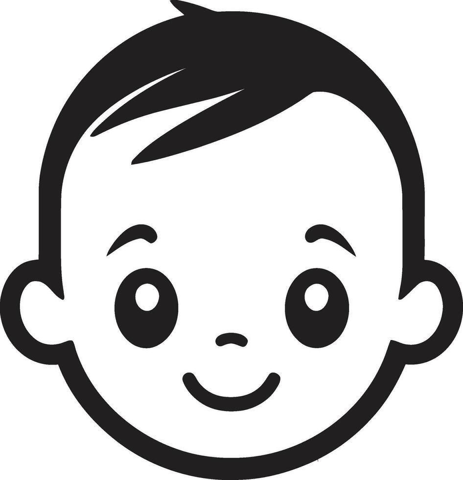 susurro maravillas vector logo para pequeño exploradores querúbico charadas niño en negro vector icono