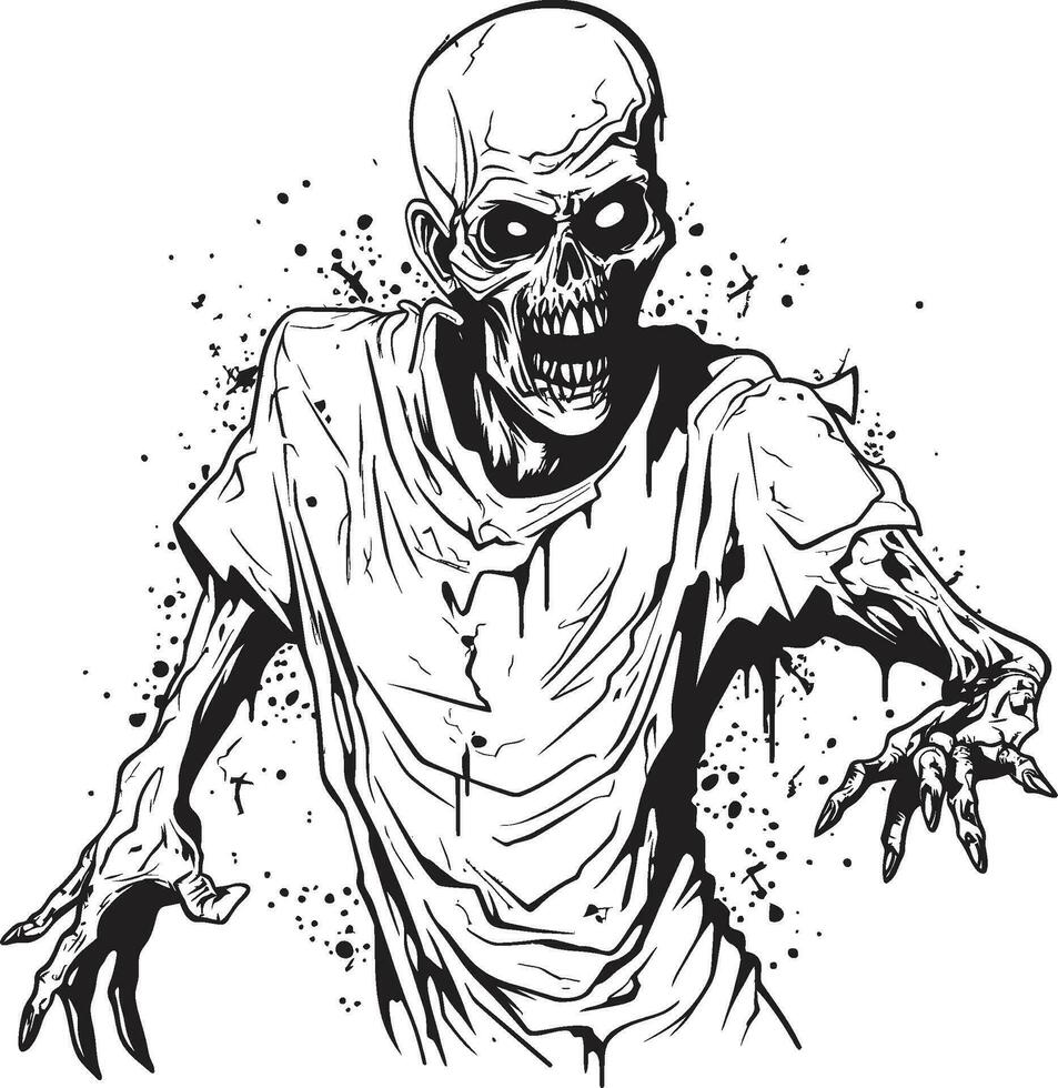 muertos vivientes encarnación lleno cuerpo vector diseño zombi paso vector representación