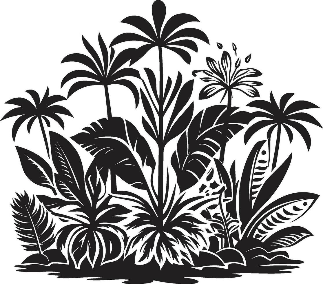 isla cierne encanto negro icono negro vector tropical deleite icono