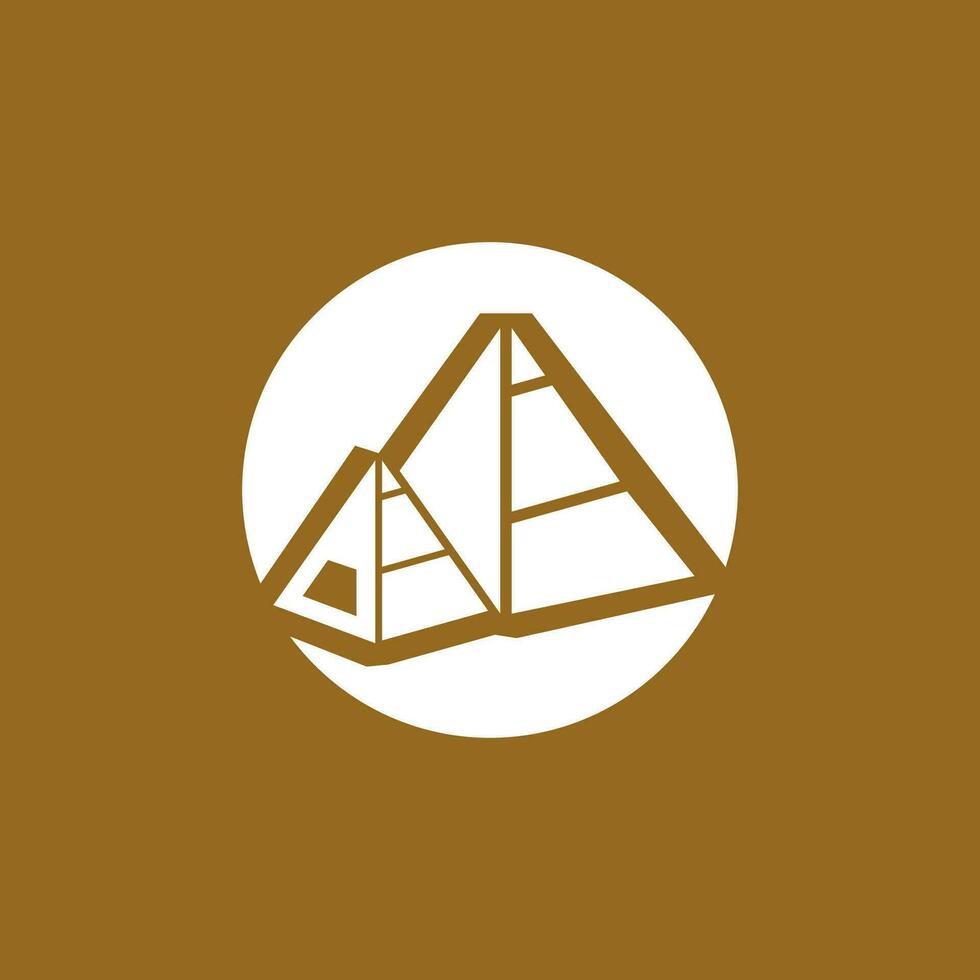 triángulo piramid icono y símbolo vector modelo