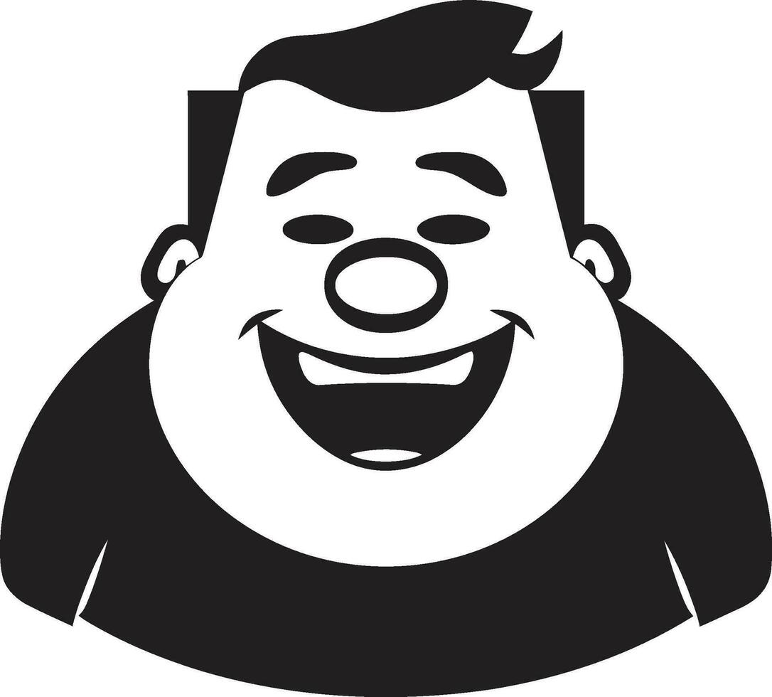 Obese Oracle Stylish Vector Logo of a Chubby Gentleman Chubby Charm Black Icon for Obesity Awareness