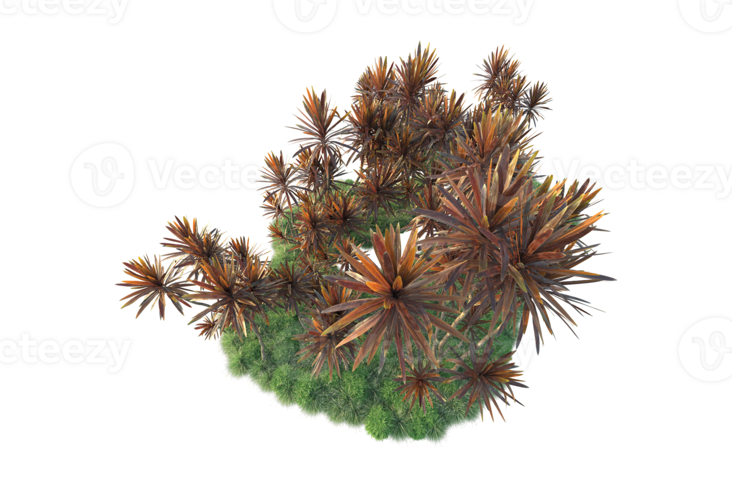 tropicale foresta isolato su trasparente sfondo. 3d interpretazione - illustrazione png