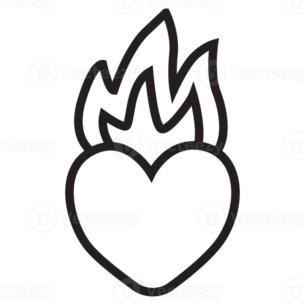 Love and fire icon transparent background png
