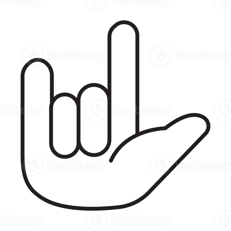 Rock and roll hand sign icon transparent background png