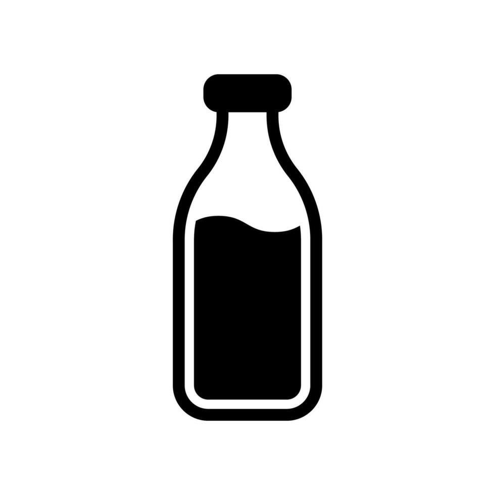 Milk bottle icon isolated on white background. vector