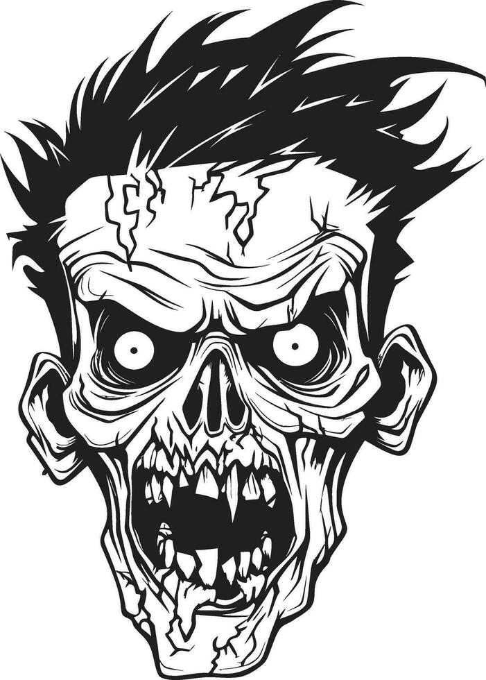 zombies frenético imagen vector diseño zombies desordenado manía loco cráneo