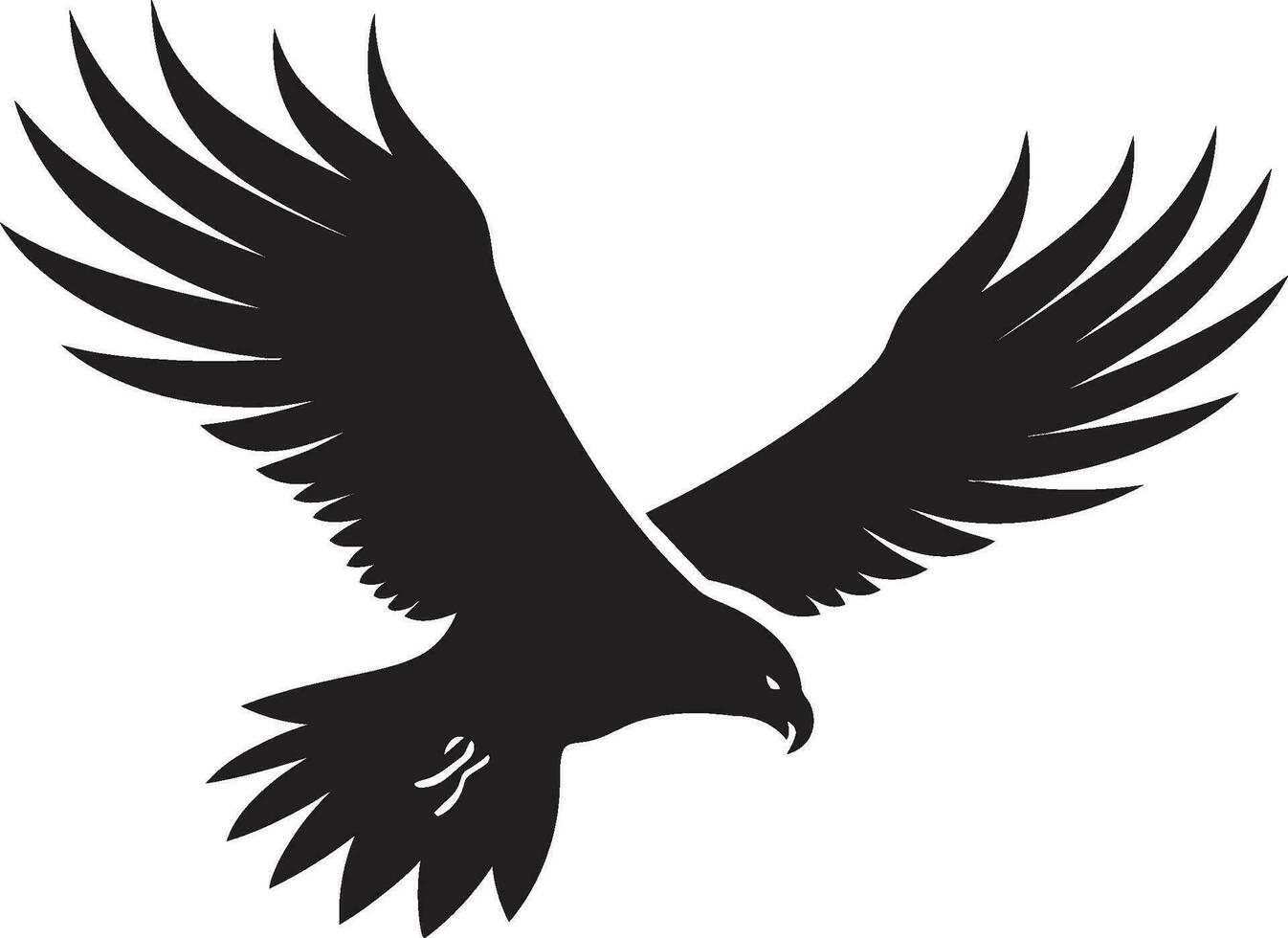 Sovereign Raptor Symbol Black Vector Eagle Elegant Hunter Silhouette Eagle Design