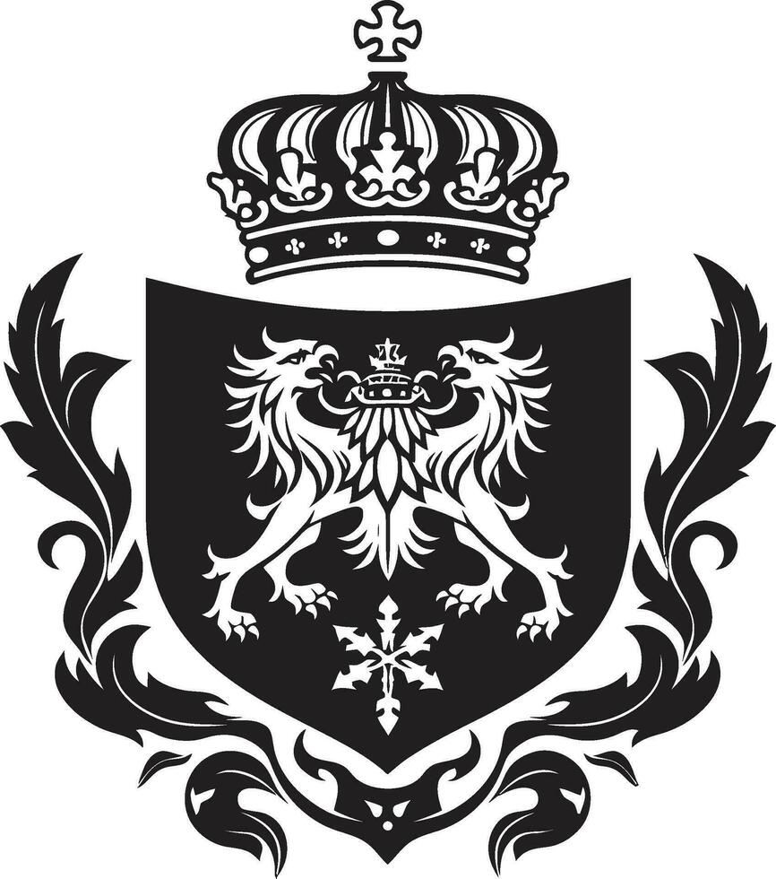 galante Caballero emblema vector negro icono florido heráldico símbolo negro vector emblema