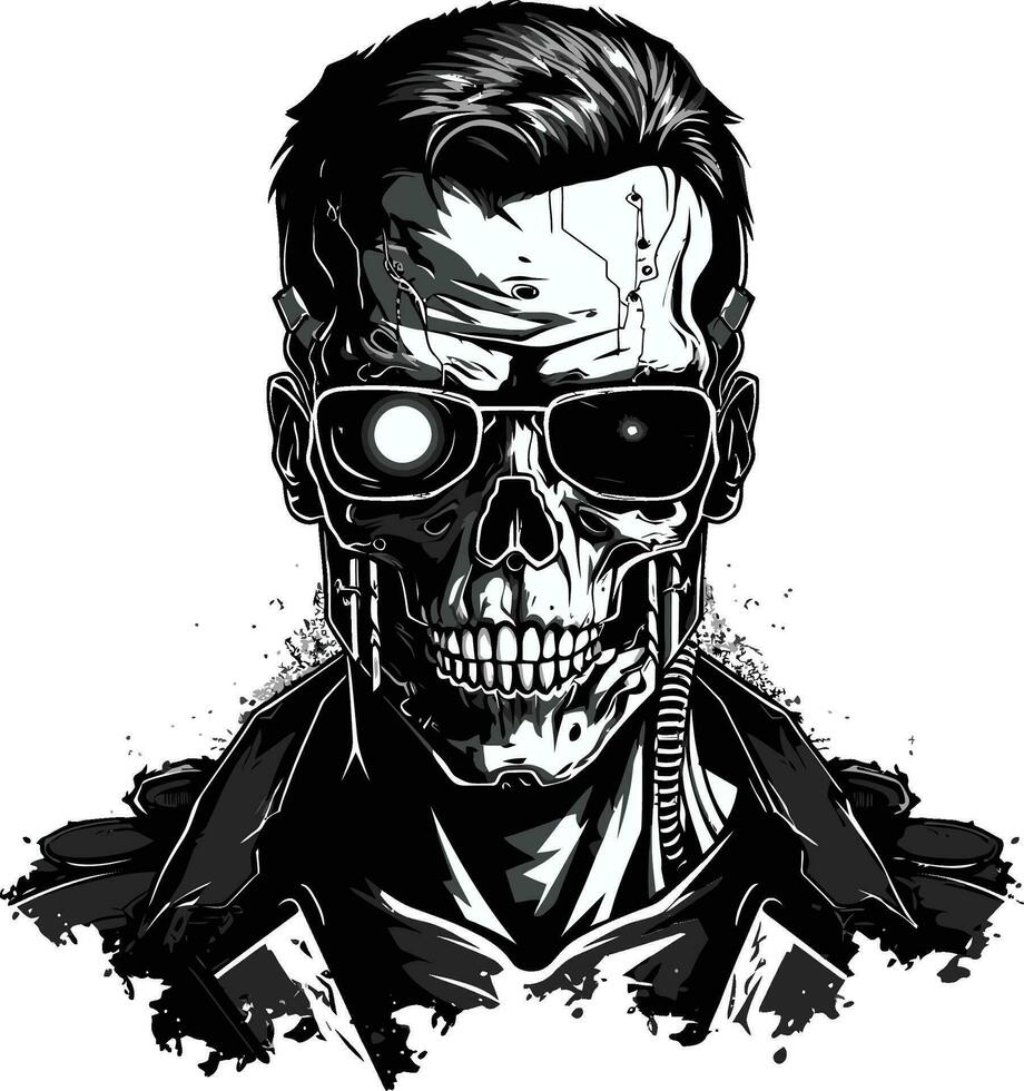 Augmented Zombie Tech Vector Design Zombie Cyborg Upgrade Vector Icon