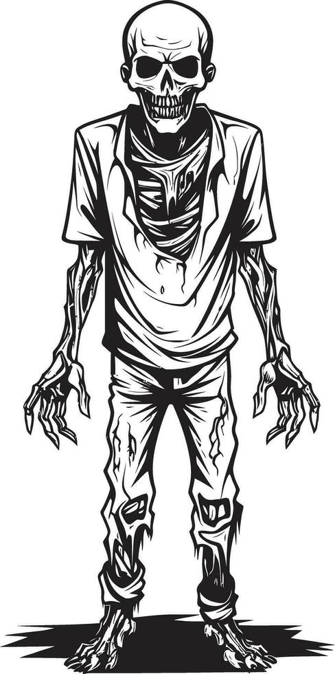 terrible vector caracterización muertos vivientes zombi zombi pavor postura vector zombi impresión