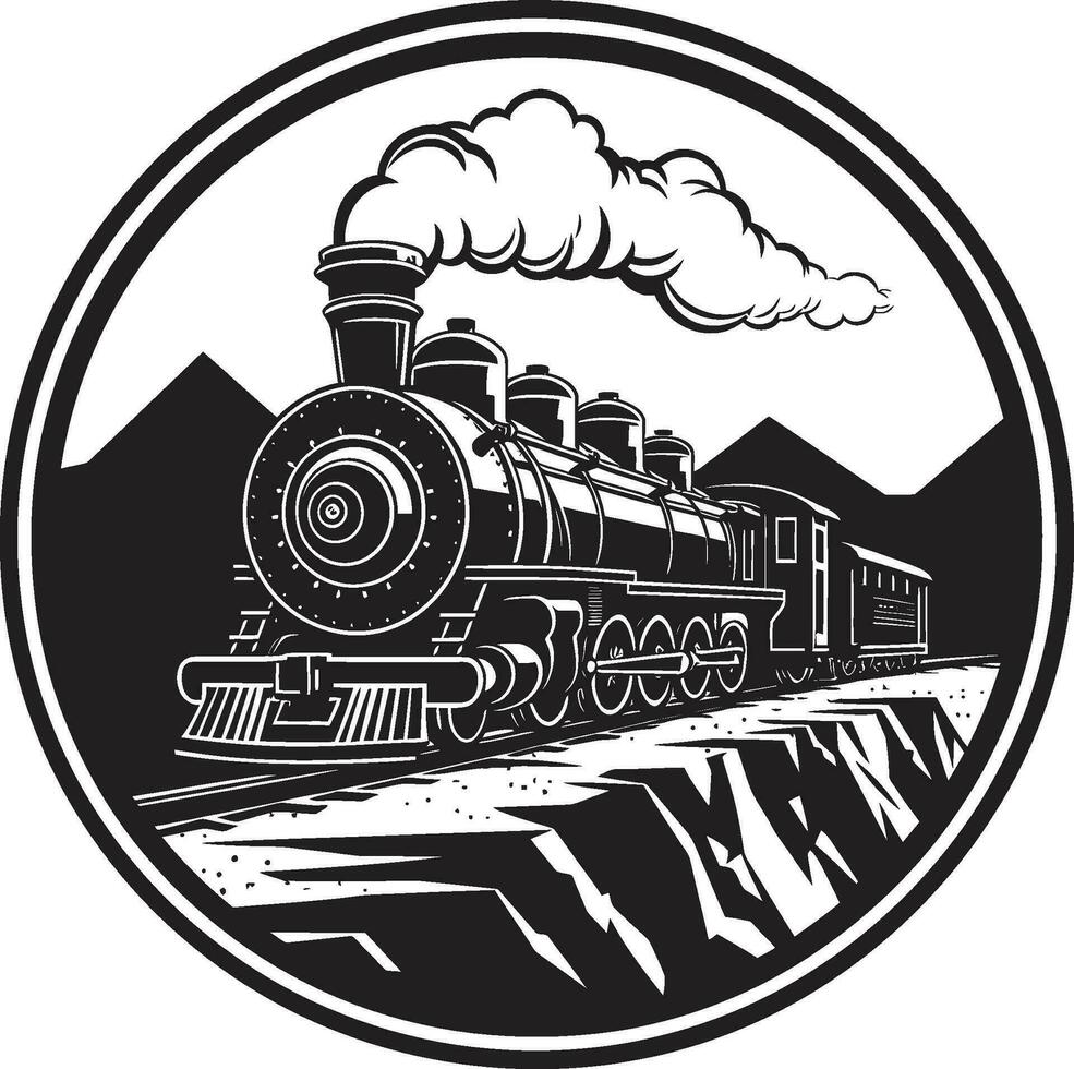 clásico ferrocarril viaje vector diseño retro tren red negro icono