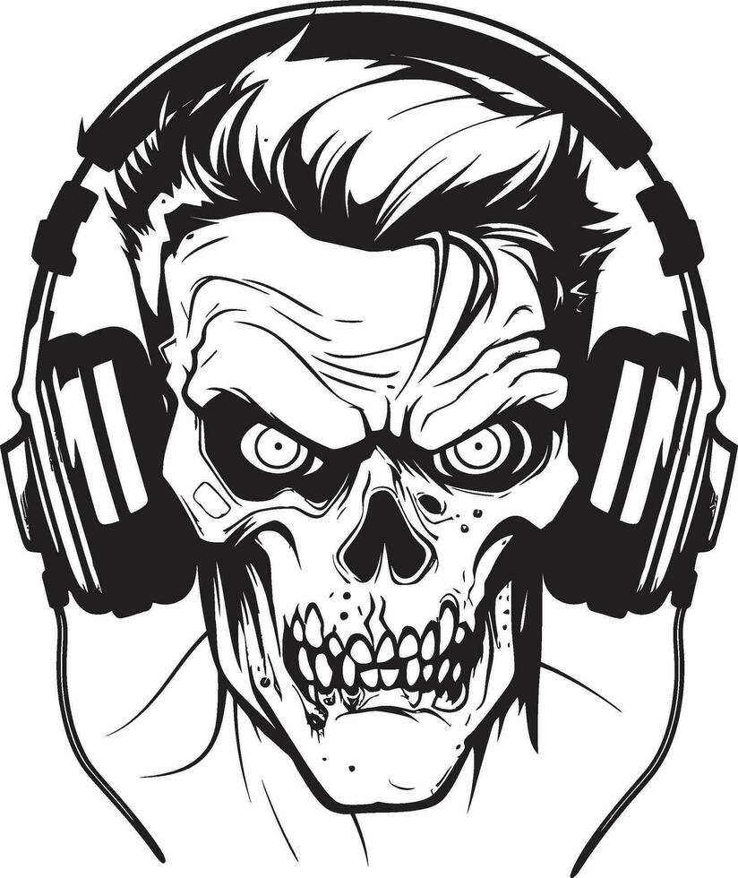 Zombie DJ Mixer Zombie Vector Haunted Dance Mix Vector Design