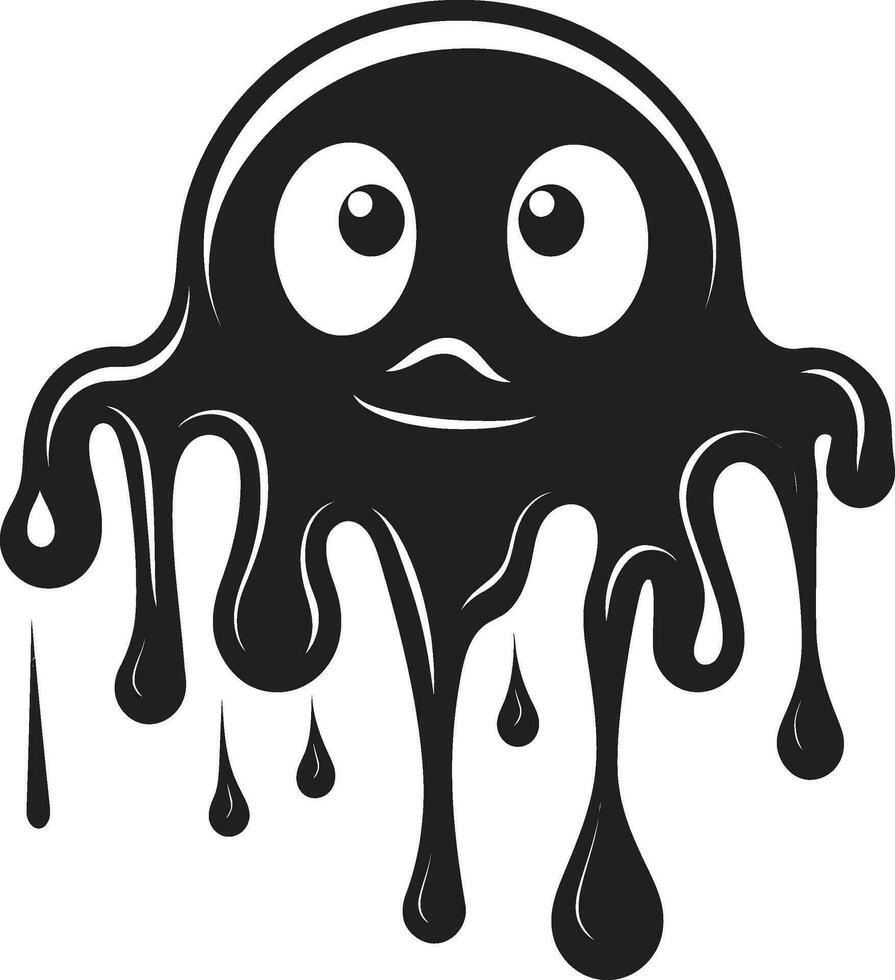 Infernal Slime Icon An Ominous Vector Logo Ink Black Creep Sinister Slime Symbol