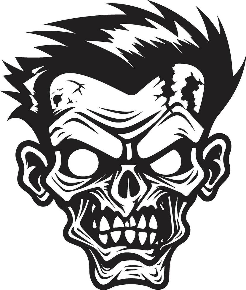 Undead Ally Zombie Mascot Icon Ghastly Companion Mascot Zombie Vector